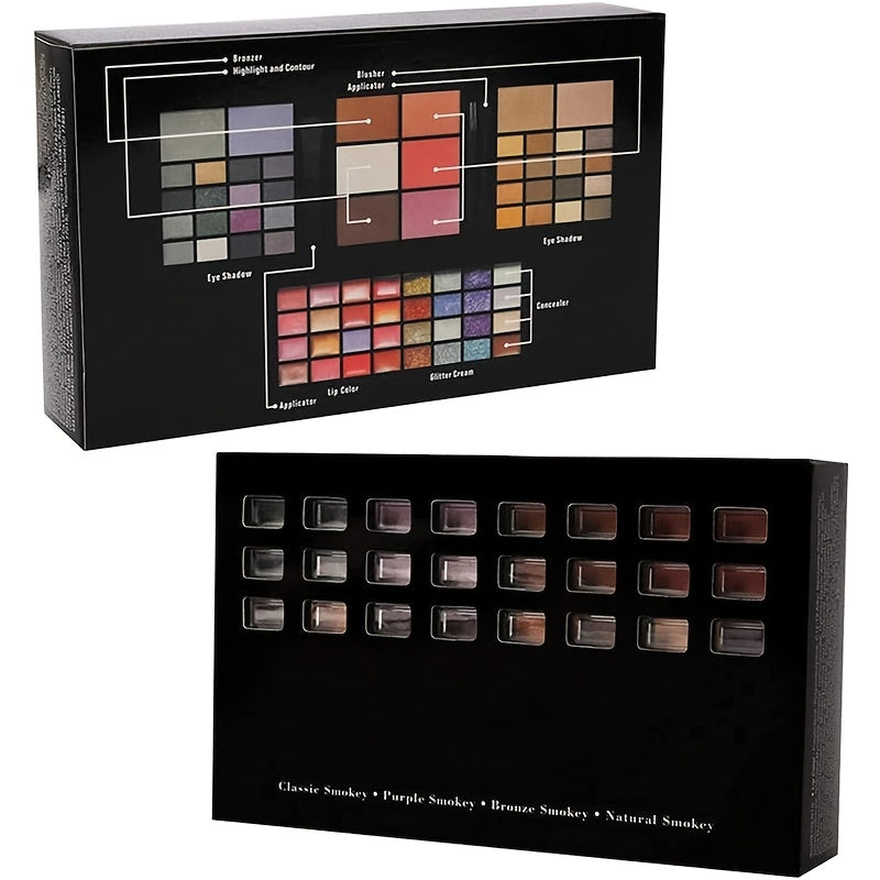 74-Color Makeup Palette with Matte and Pearl Eyeshadows Lip Gloss Concealer Blush and Highlighter