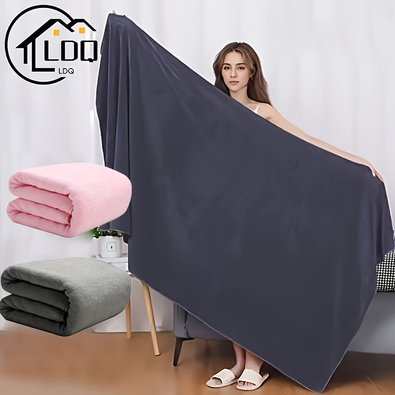 Oversized Absorbent Quick-Drying Bath Towel for Home and Hotel Use Pink Grey