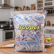 300pcs Stretchable Transparent Food Wrap Cling Film for Freshness and Odor Control