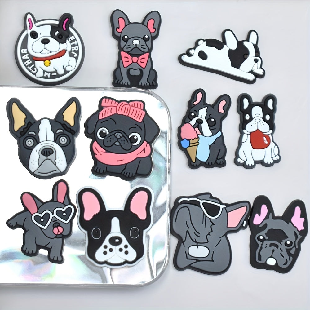 Pet Dog Shoe Charms Sets 11/25pcs Plastic French Bulldog Sandal Decorations