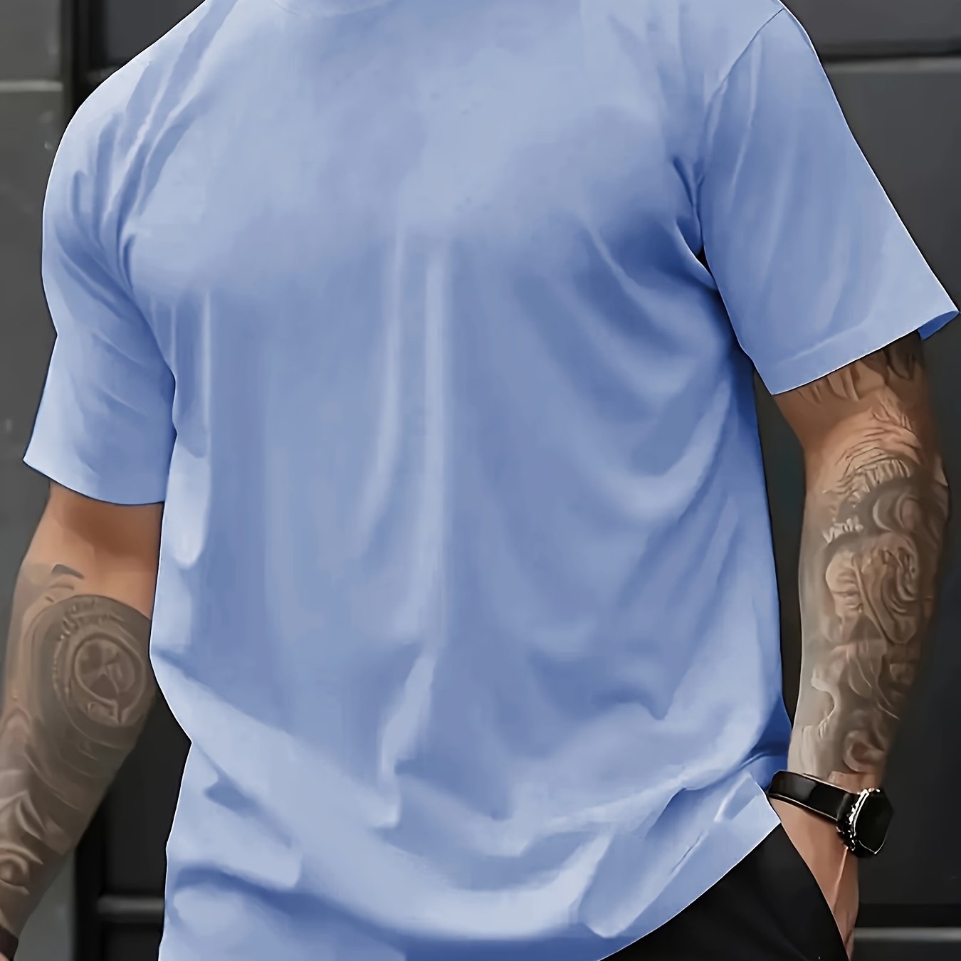 Men's Casual T-Shirt Large Size Short Sleeve Polyester Breathable Comfortable
