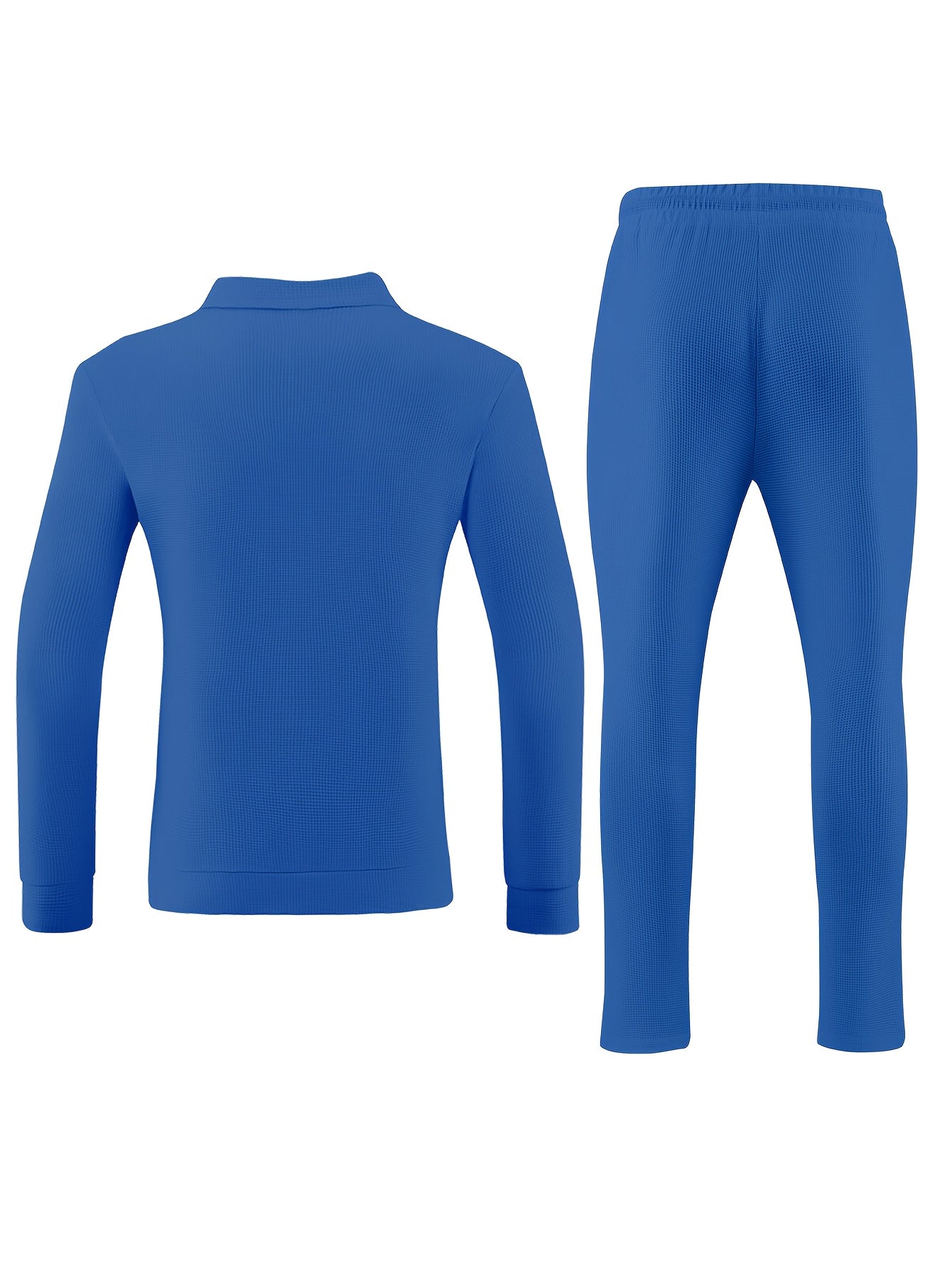 Conjunto casual de color sólido para hombre de 2 piezas con pantalones con cordón y chaqueta con cremallera