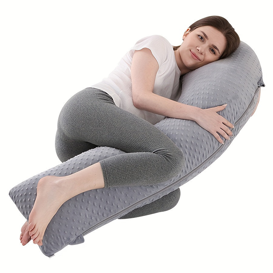 Onaning yostiq qoʻllab-quvvatlash yostiqchasi yon yotish va emizish uchun, kulrang koʻk, yuviladigan qopqoq bilan