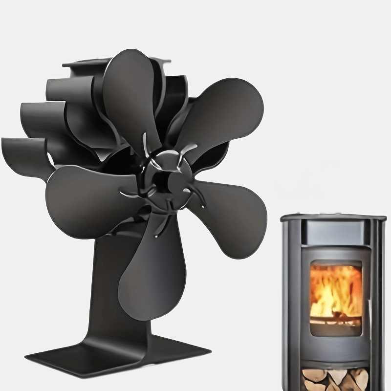 5-Blade Aluminum Thermal Stove Fan for Fireplaces and Hydronic Heating