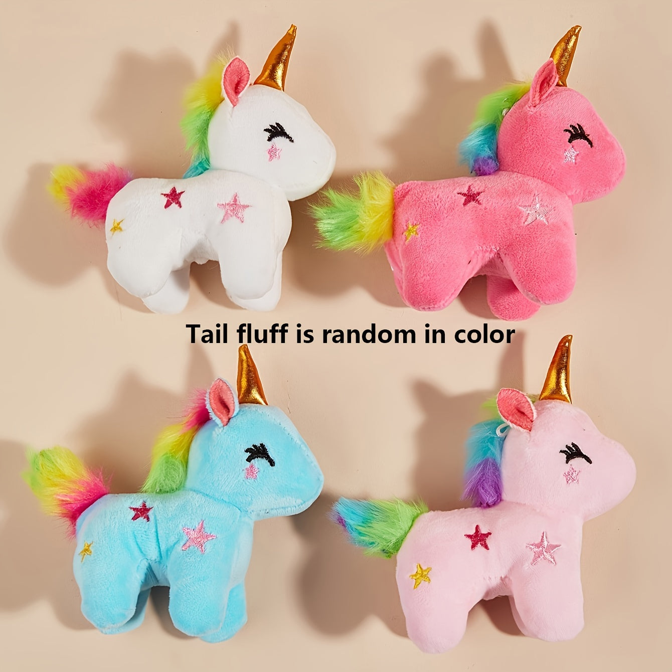 Unicorn Plush Toy for Small Pets Cotton Soft Colorful Star Accents