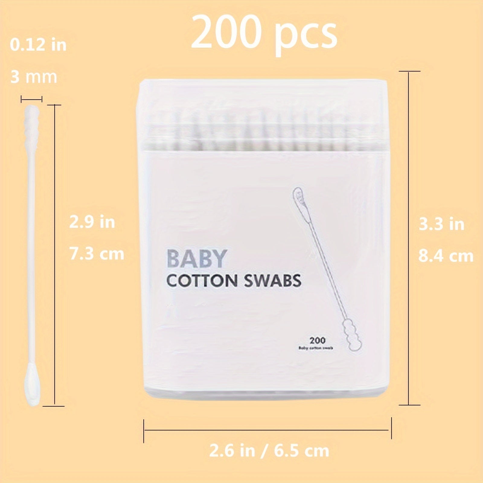 200-Piece Cotton Swabs Set for Ear and Nose Cleaning Ideal Gift for Holidays