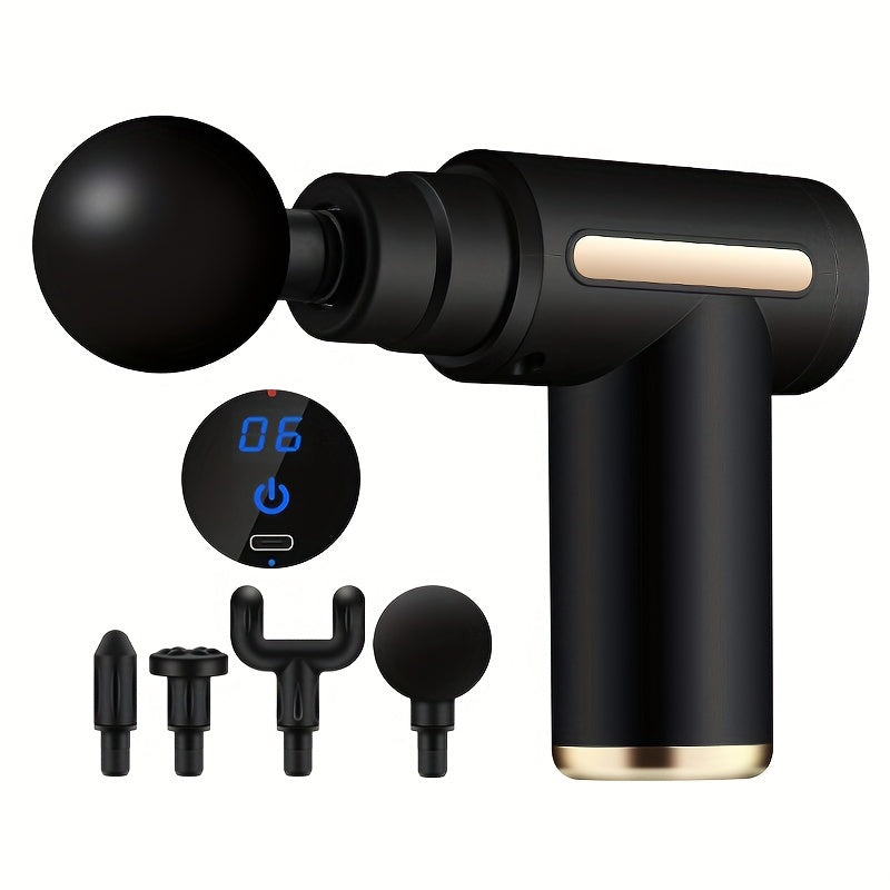 LCD Display USB Massage Gun with 6 Gears Rechargeable Lithium Battery