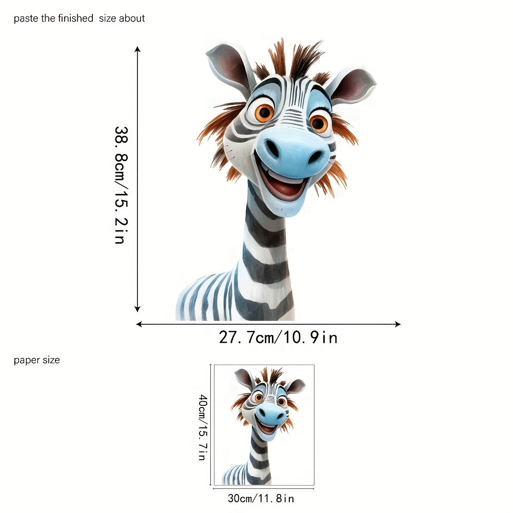 Adorable calcomanía de ventana de vidrio con caricatura de tigre electrostático, reutilizable, decoración para el hogar