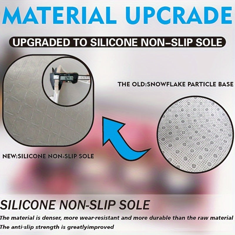 Красный фланелевый рождественский коврик на дверь, нескользящий, с узором Санты и оленя, утолщённый поролон