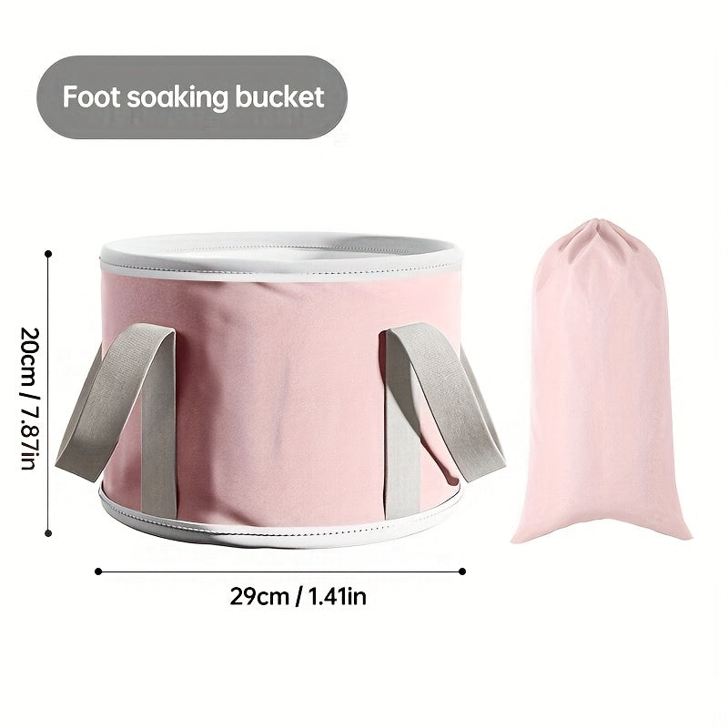 Foot Spa Bath Bucket Foldable Travel Pink Grey Non-Toxic Ergonomic Handles