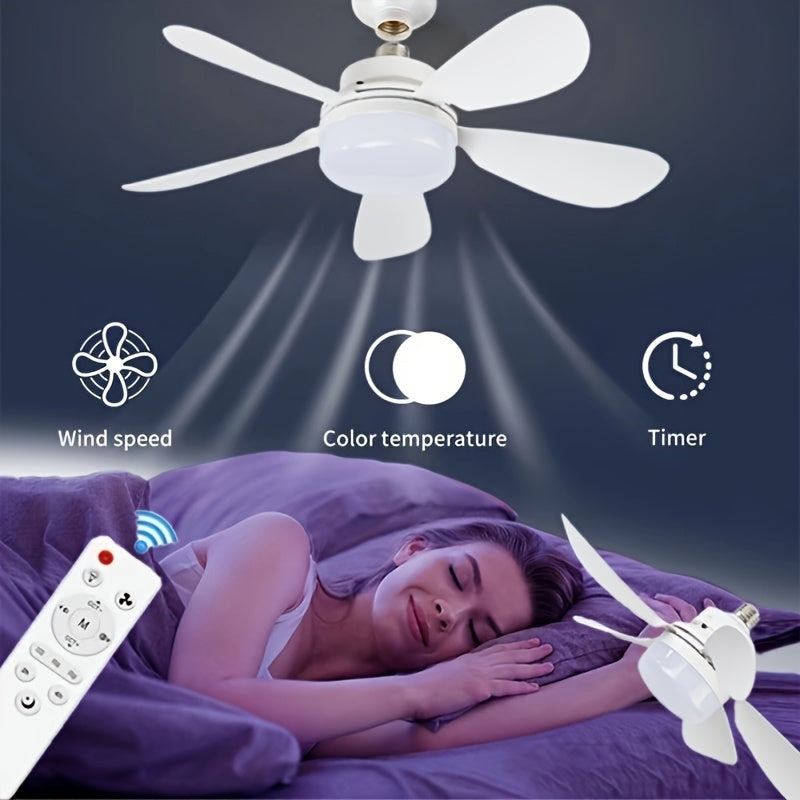 40.13cm Large Ceiling Fan with Remote 3 Speed Brightness LED Light for Bedroom