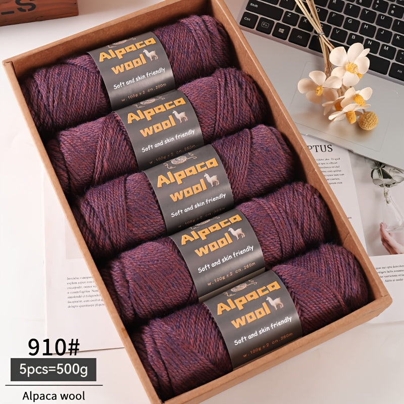 Multicolored Alpaca Wool Yarn 500G Thick Knitting Needles for Autumn Winter Projects