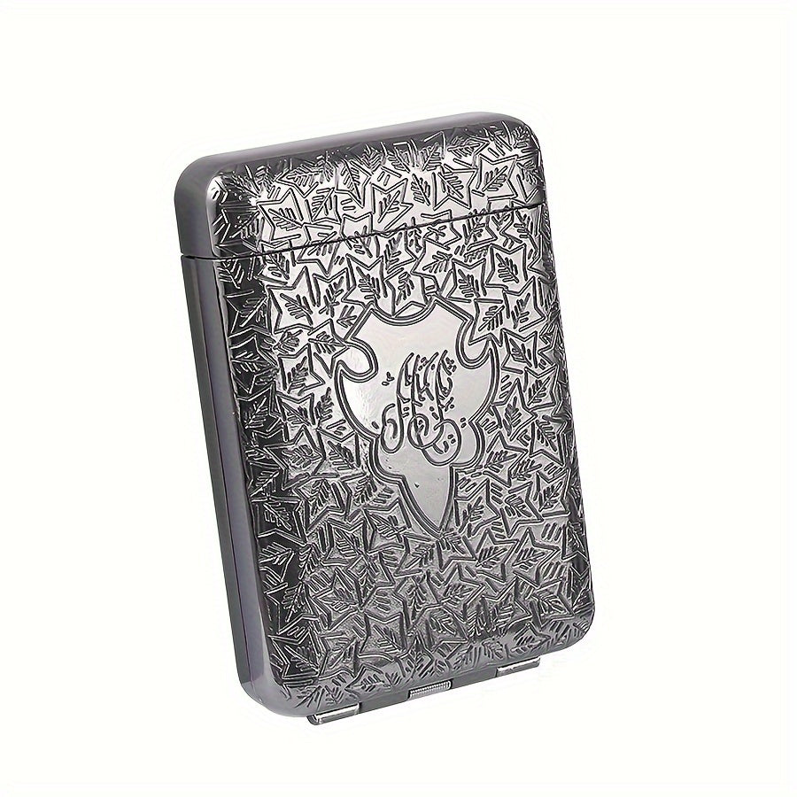 Metal Retro Cigarette Case 16-Pack Engraved Portable Slim Vintage Smoking Tool