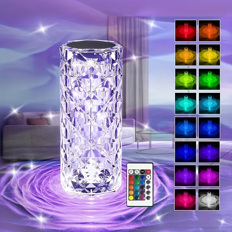 RGB LED Lamp with 16 Colors Touch Remote Rechargeable Acrylic Rays for Christmas Bedroom Living Room