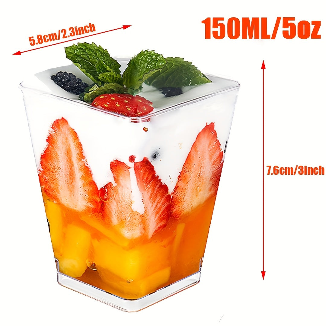 Pack de 50 vasos de postre de 5 oz para eventos de catering de mousse de fruta y helado