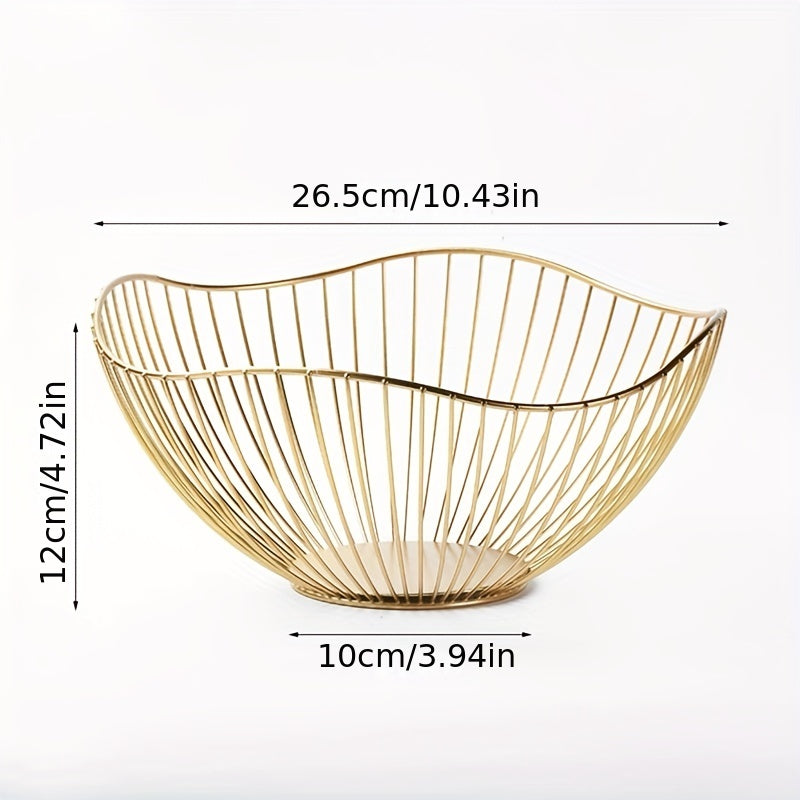 Metal Fruit Bowl for Serving and Storage Decorative Display Rack for Dining Table