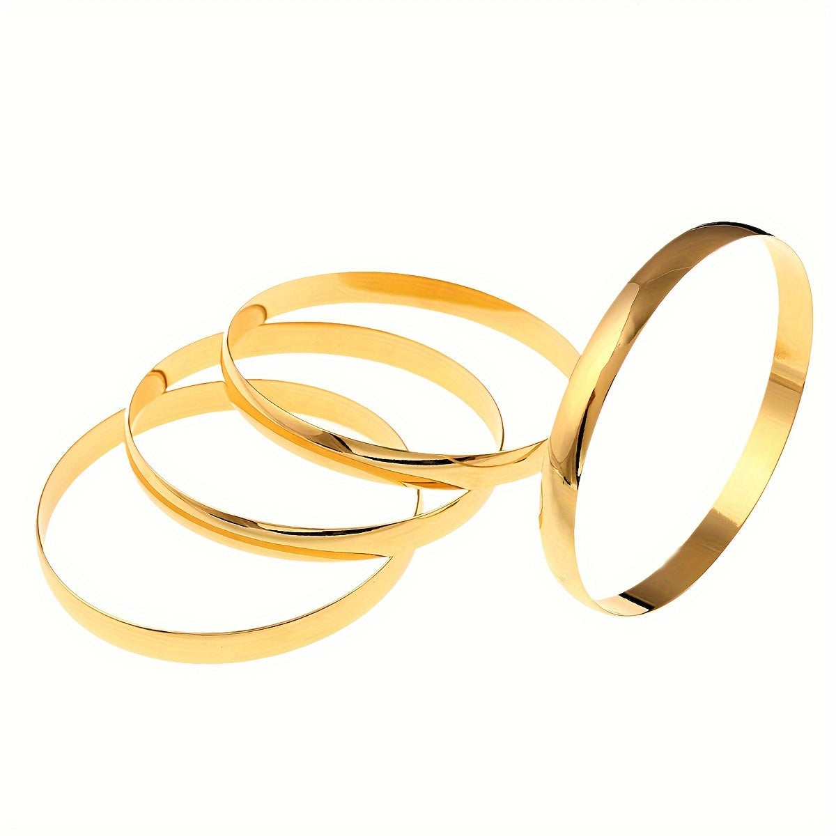 Women's Gold Plated Copper Bangles Round Simple Design Jewelry
