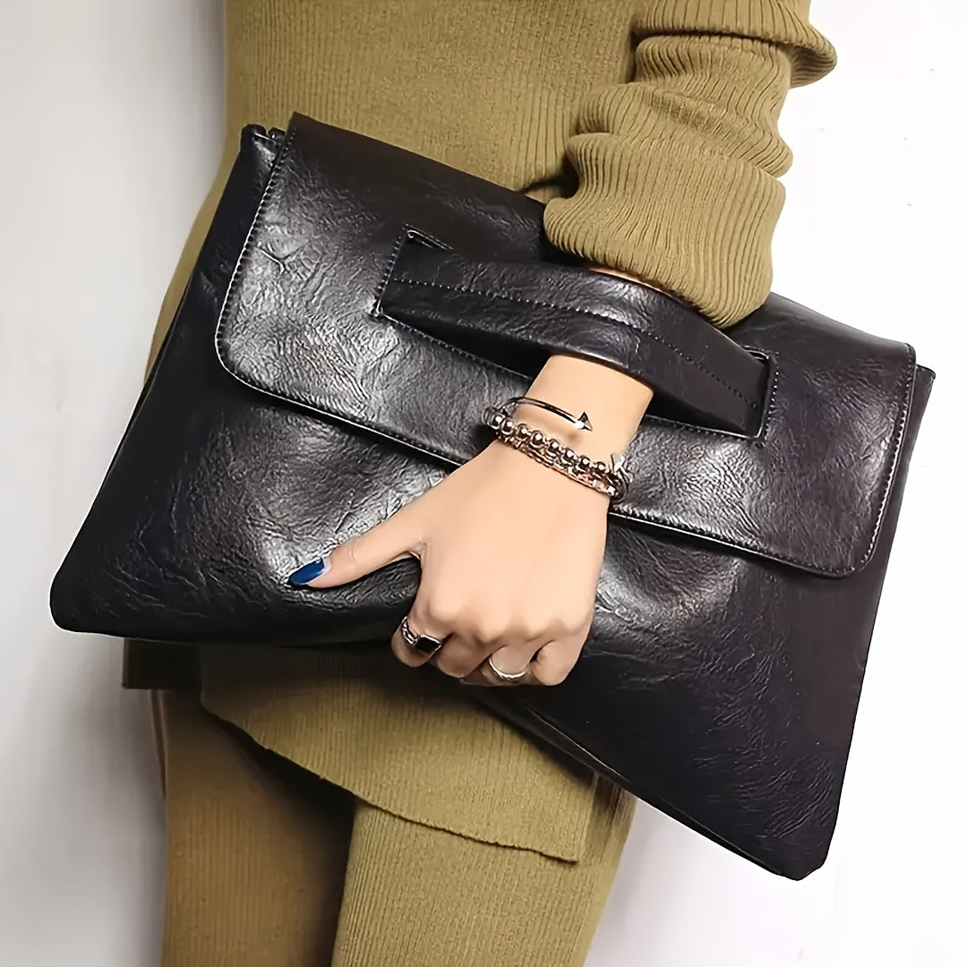 Vintage Clutch Wallet for Women Faux Leather Large Capacity Coin Purse Red Black Khaki