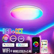 Dimmable Smart RGB LED Ceiling Light with App Remote Control Music Sync for Indoor Rooms