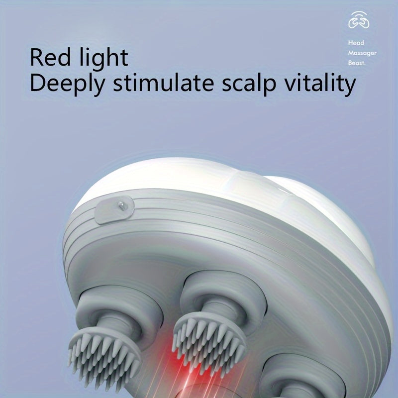 4 ta silikon massaj boshliqlari bilan inson barmoqlarini taqlid qiluvchi uy hayvonlari uchun massaj qiluvchi bosh, mushuklar va itlar uchun mukammal.