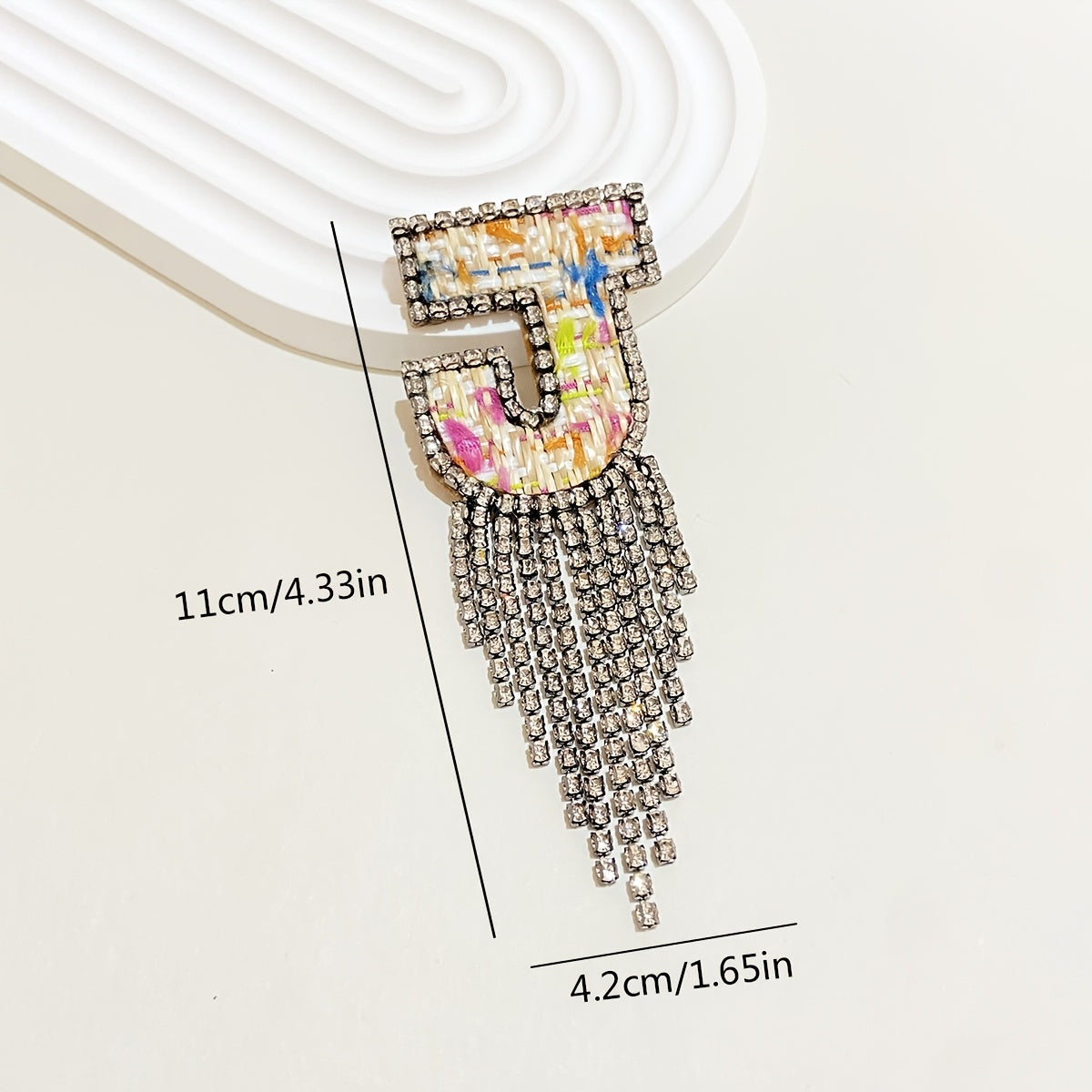 Women's Rhinestone Letter Brooch Irregular Woven Design Jewelry