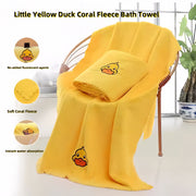 Комплект из 3-х предметов: полотенца из кораллового флиса с дизайном желтой утки, впитывающие и без ворса, для ванной, Хэллоуина и рождественских украшений.