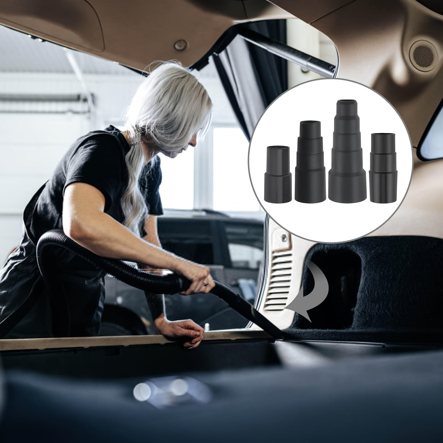 Kit de adaptadores de manguera de vacío de 4 piezas para accesorios de piscina, taller y húmedo/seco