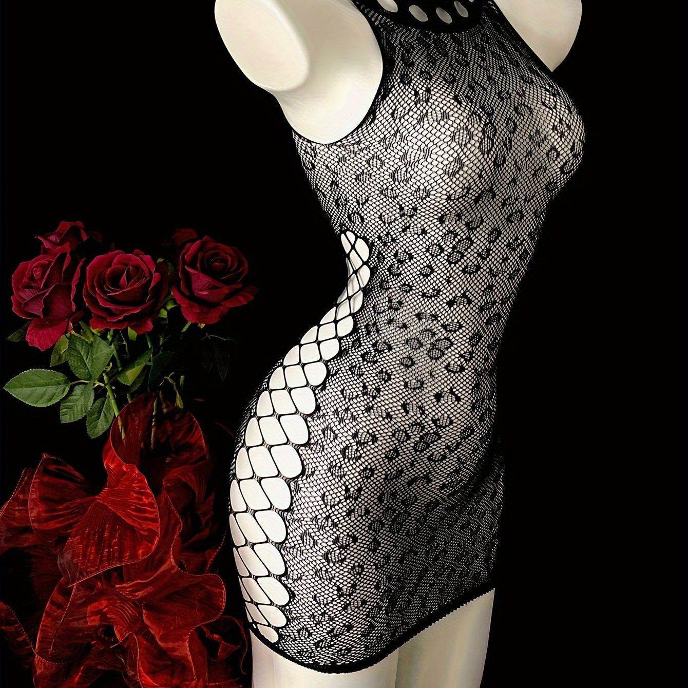 Women’s Fishnet Bodycon Dress Sheer Design for Music Festivals