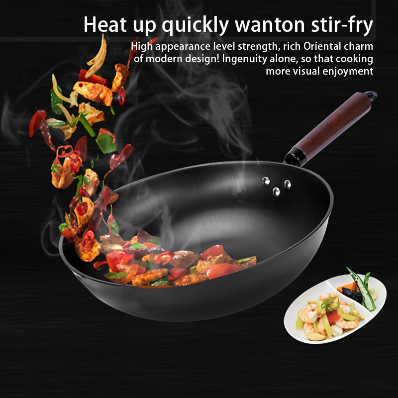 Wok antiadherente versátil compatible con estufa de inducción y gas 1 pieza