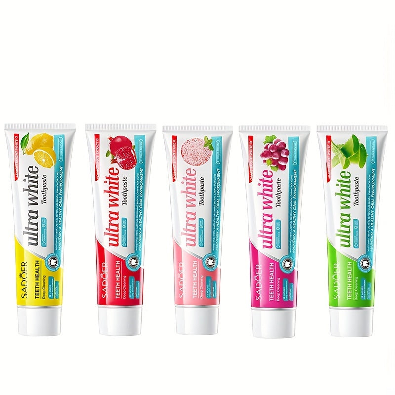 Ultra Whitening Toothpaste with Lemon Grape Rose Salt Pomegranate 100g Deep Clean Bright Smile Sensitive
