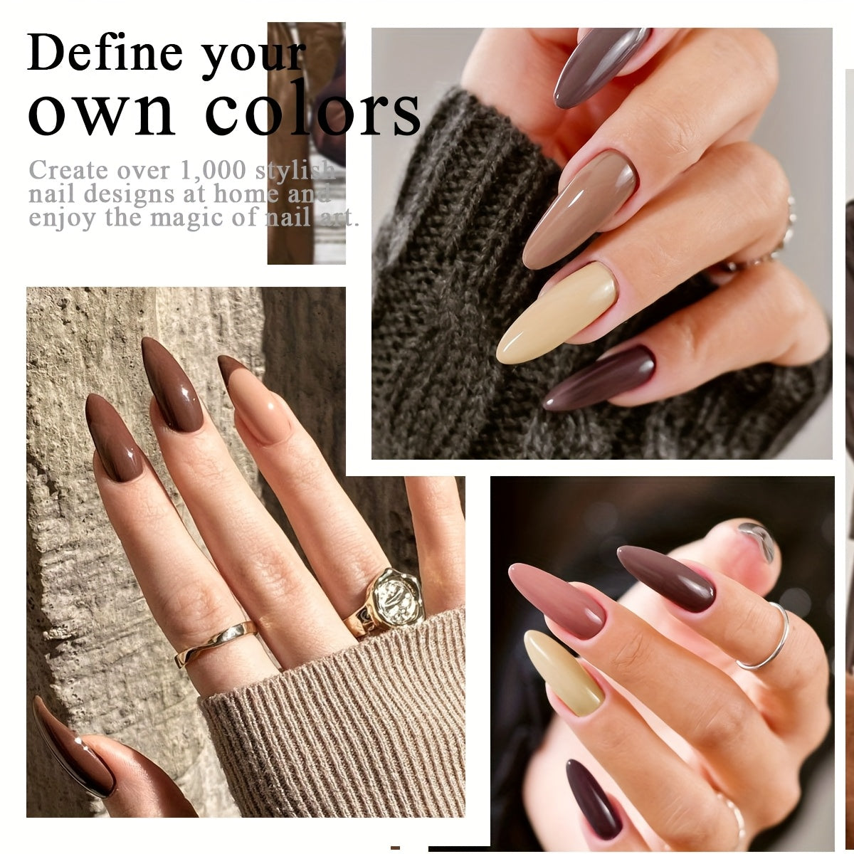 12 ta shisha gel lak uchun to'plam, kuz-qish, uzoq davom etadigan, yarim doimiy, shampanli, gipoallergik