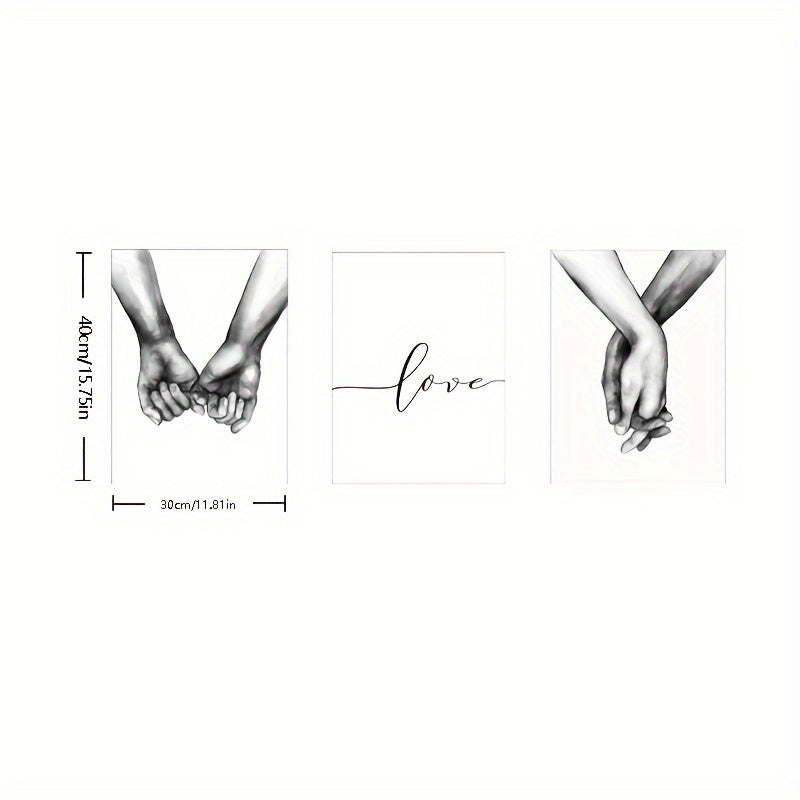 Black and White Canvas Wall Art Set of 3 for Home Decor No Frame Included