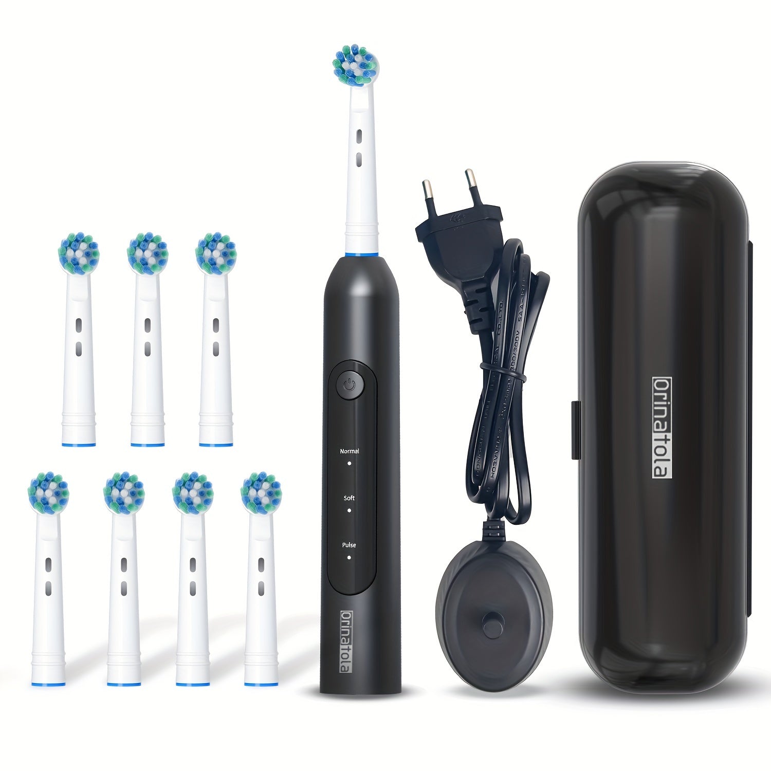 Juftliklar uchun elektr tish cho'tkasi, 3 ta rejim va sayohat qutisi bilan qayta zaryadlanuvchi