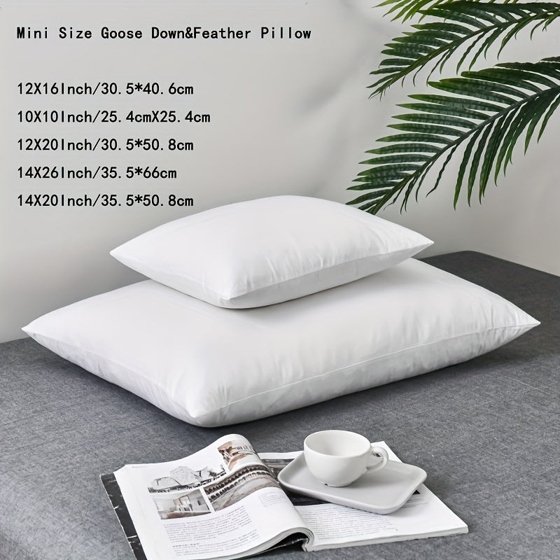 One-Piece Goose Down Pillow Core Soft Fluffy 30% Down 70% Feather for Side Back Stomach Sleepers