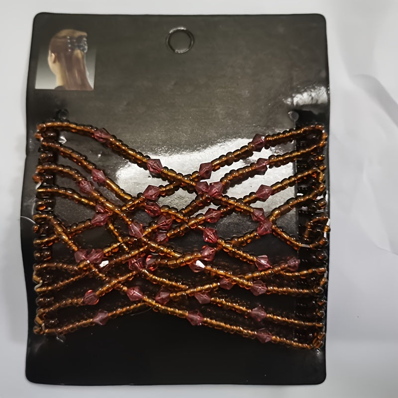 Ayollar uchun vintage tilla bo‘yoqli soch to‘plami, kristalli, sun’iy marjonli soch aksessuarlari