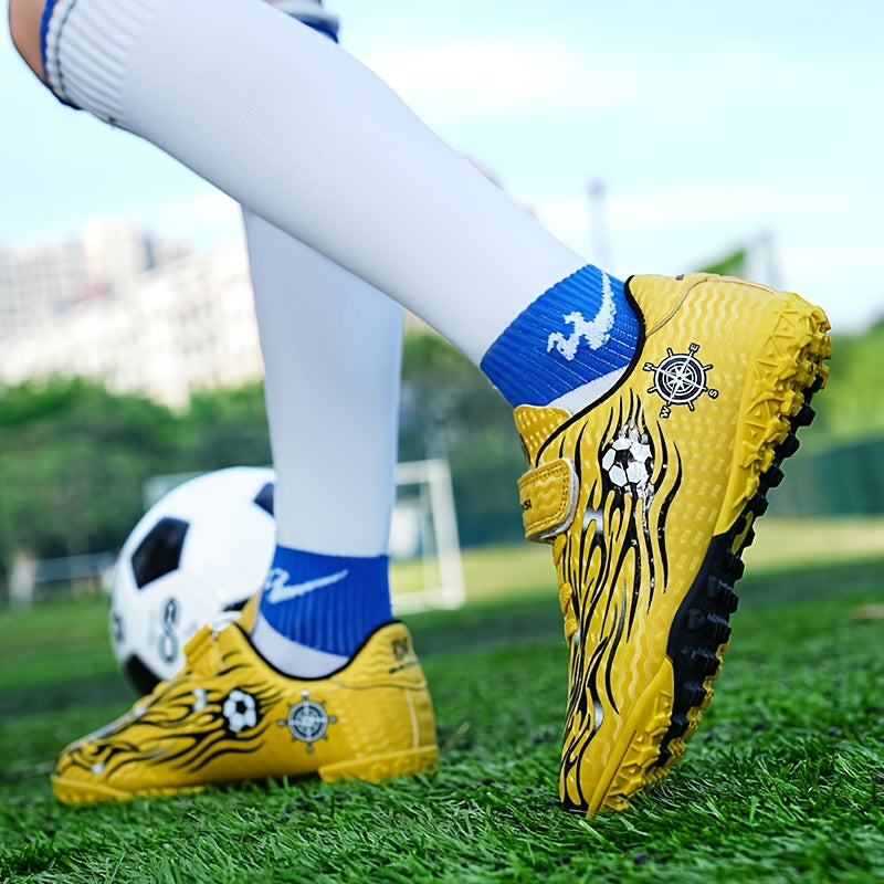 Boys' Breathable Non-Slip Soccer Shoes Blue White Geometric All-Season