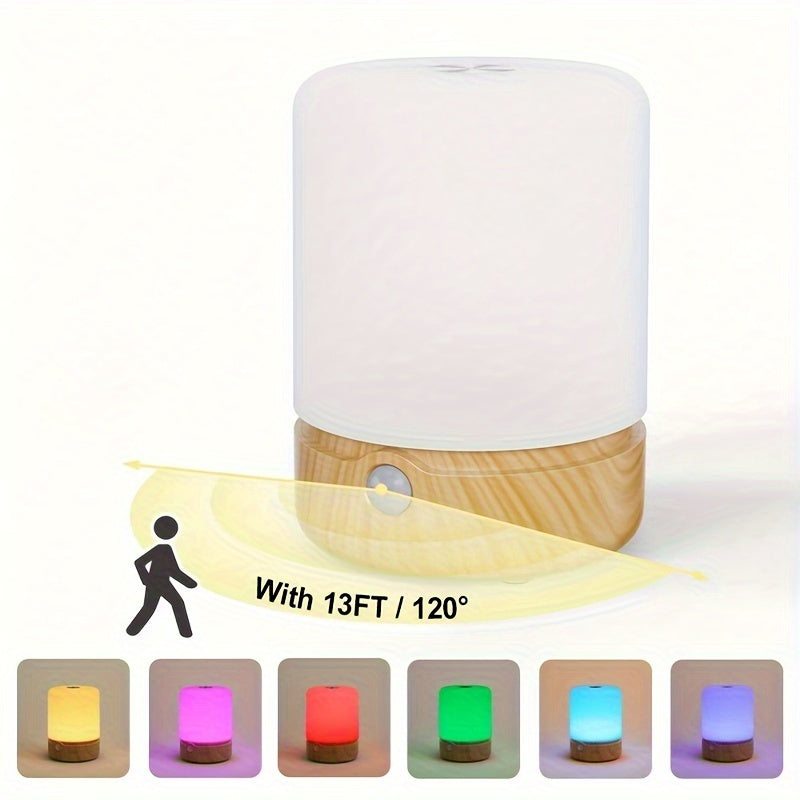 Rechargeable LED Night Light with Motion Sensor Adjustable Brightness and Color USB Charging for Bedroom Study Nightstand