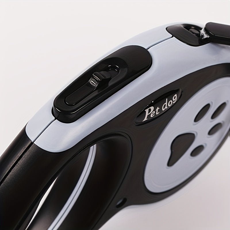 Прочный полиэстеровый выдвижной поводок для собак с дизайном в виде следов лап, идеален для собак. Легко использовать и хранить.