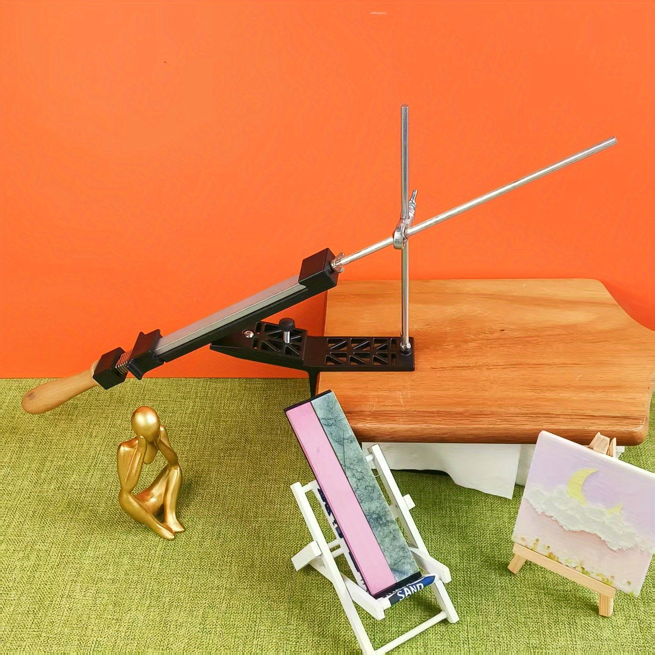 Mehmonxonalar va uylar uchun oshxona foydalanishi uchun qattiq, nozik va polirovka aksessuarlari bilan professional statik burchakli pichoq silliqlash tizimi.