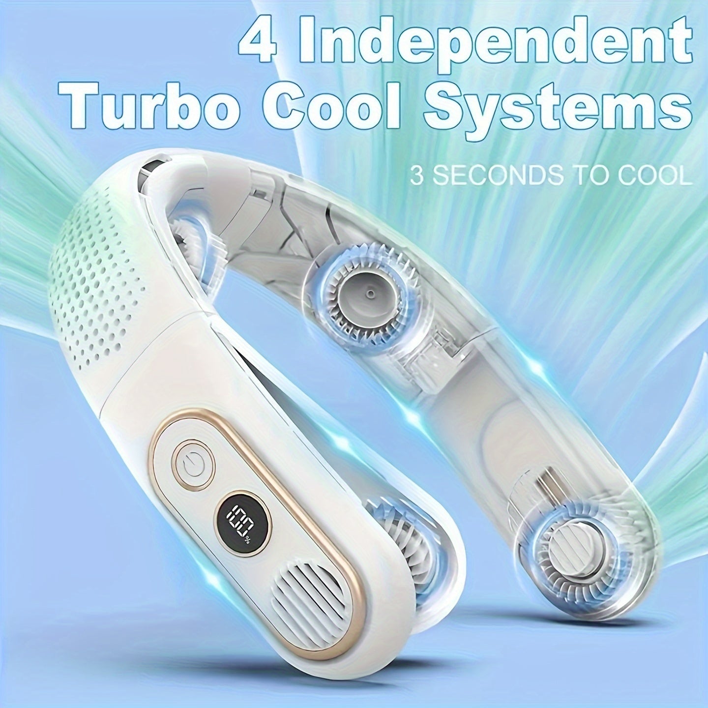 Portable Hanging Neck Fan with USB Charging Silent Cooling for Outdoor Use