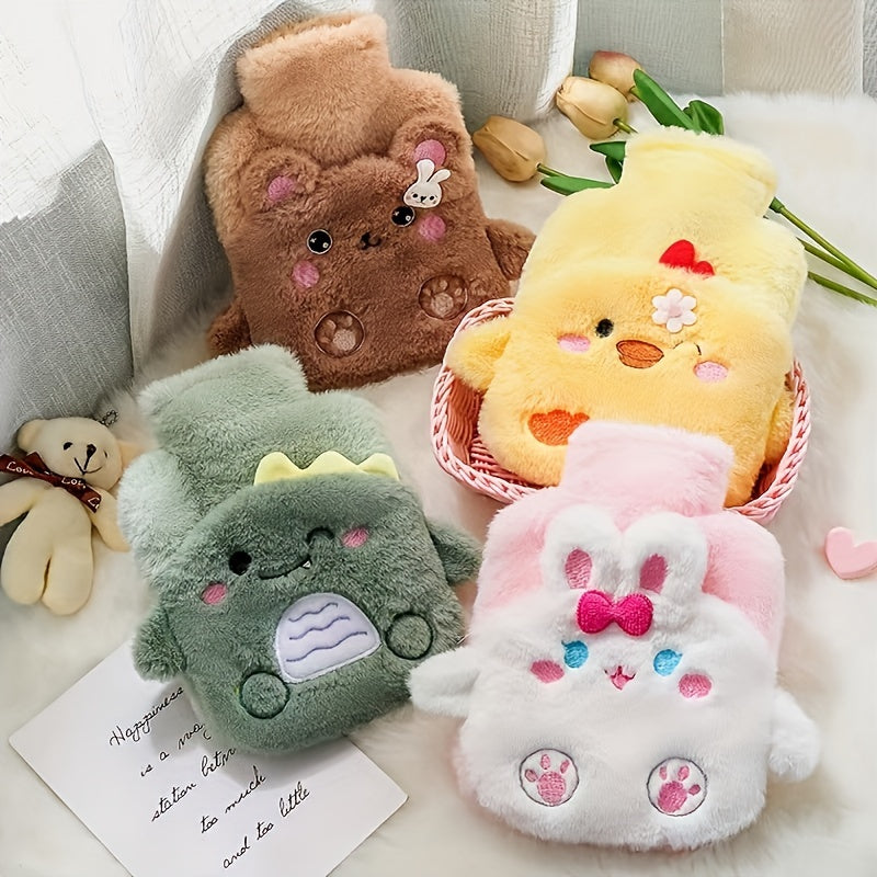 Plush Hot Water Bottle with Detachable Cover for Home and Kids Use