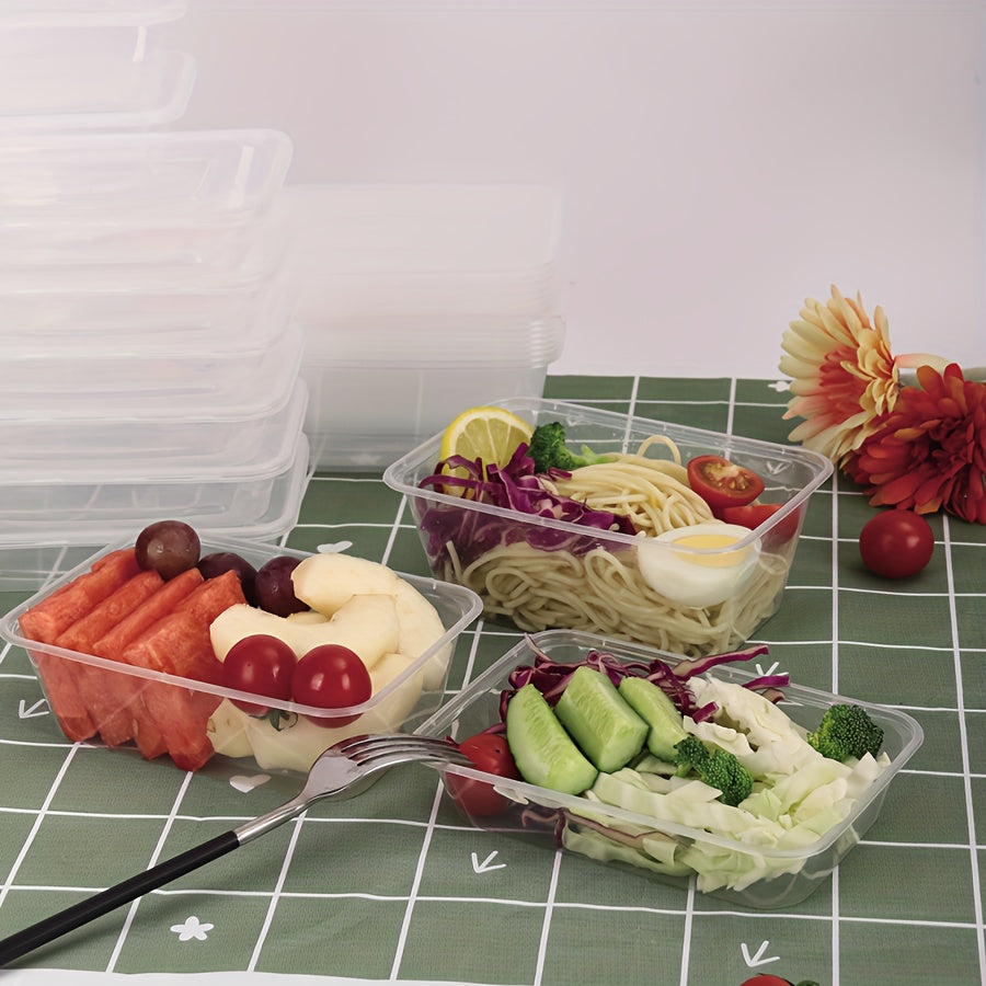 50 BPA-Free Plastic Food Storage Containers with Leakproof Lids 13/20/26oz Stackable Microwave Safe