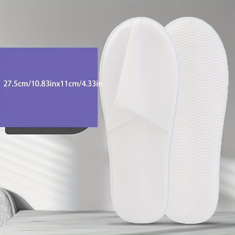 10 Pcs Unisex Disposable Slippers Soft Non-Woven Fabric White Black Sole