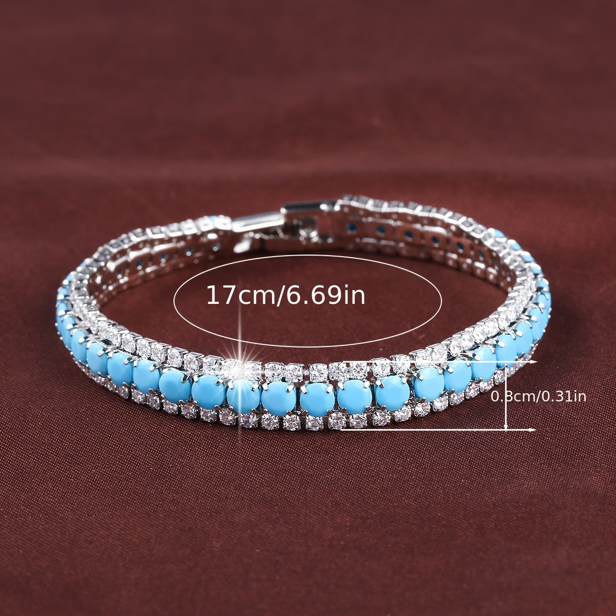 Zamonaviy uslubda, 18K oltin bilan qoplangan, ajoyib rangli zirkoniya tennis bilaguzuk, partiyalar, banketlar va sovg'alar uchun mukammal qo'l zargarligi.