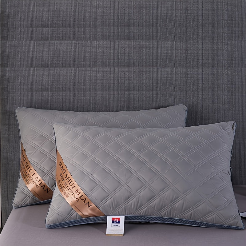 Soft Pillow Set for Bedroom Bedding Includes 1 or 2 Quilted Hotel Pillows for Neck Support
