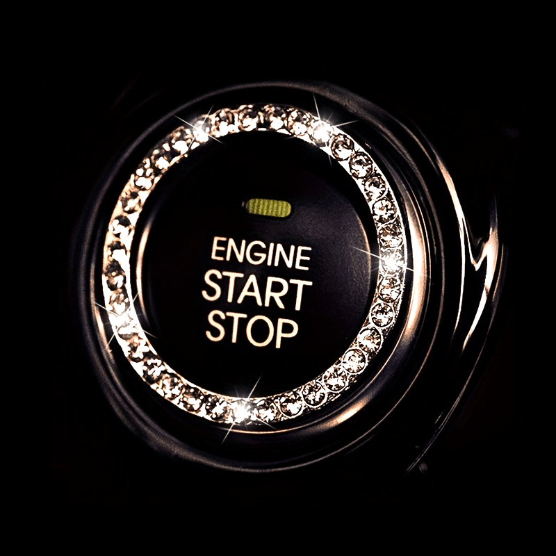 Women's Crystal Interior Car Engine Ignition Switch Cover Sparkle
