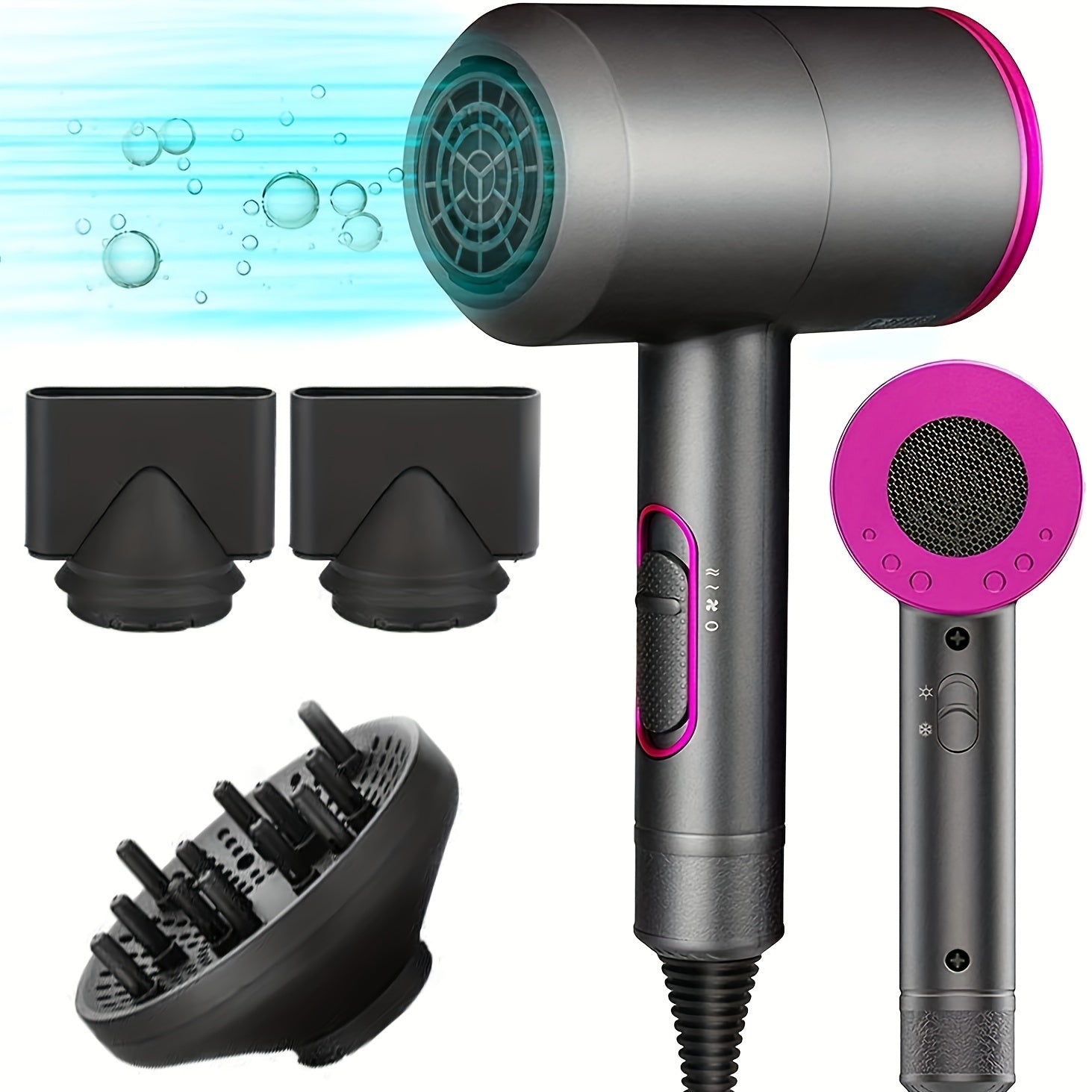 Gentle Hair Care Blow Dryer With Diffuser Ion Technology Lightweight Travel