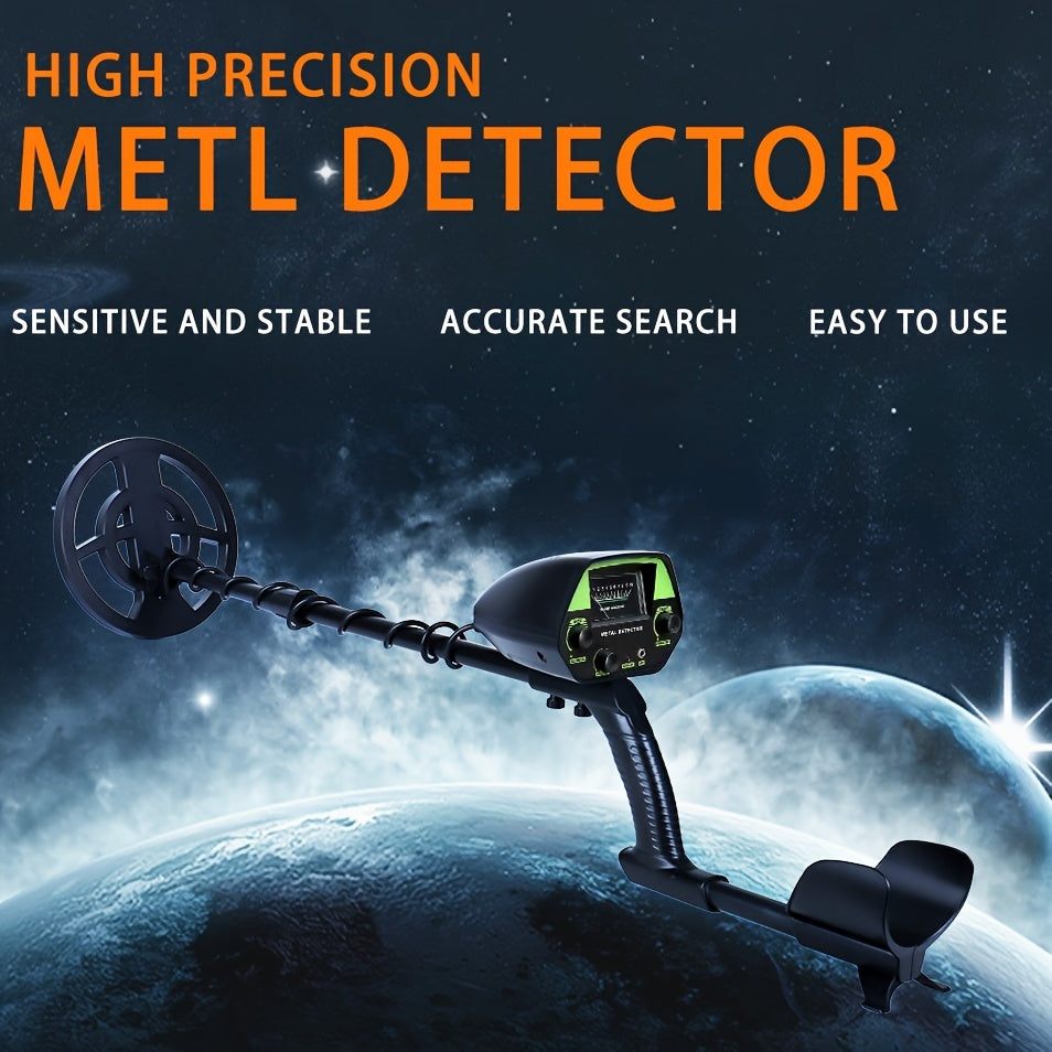 Portable High-Sensitivity Metal Detector with Large Coil LCD Display Adjustable Discrimination for Treasure Hunting