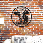 Metal Cow Wall Art with Custom Name Plate Farmhouse Decor Easy-Hang