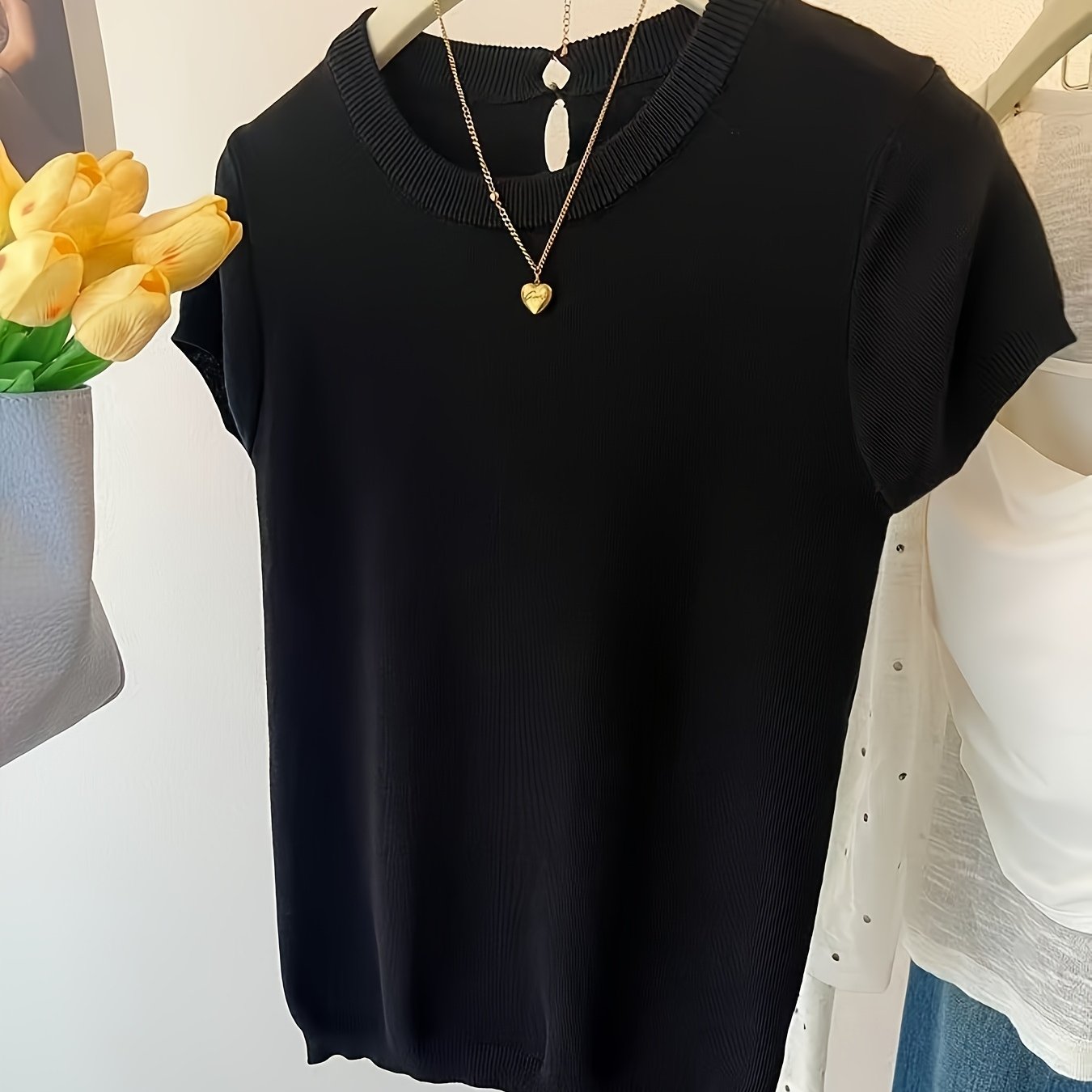 Туника для женщин больших размеров с французским вырезом на спине, эластичная повседневная блузка, летняя